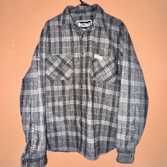 Outback Trading Company Fleece Flannel - Black Gray - Large - Picture 5 of 9